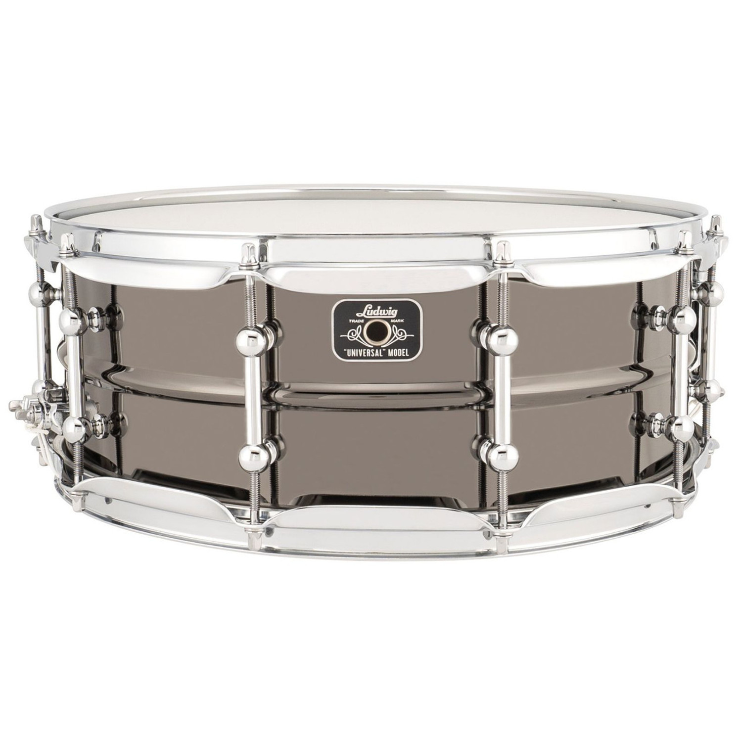 Ludwig 5.5x14 Universal Brass Snare Drum, Black Nickel with Chrome