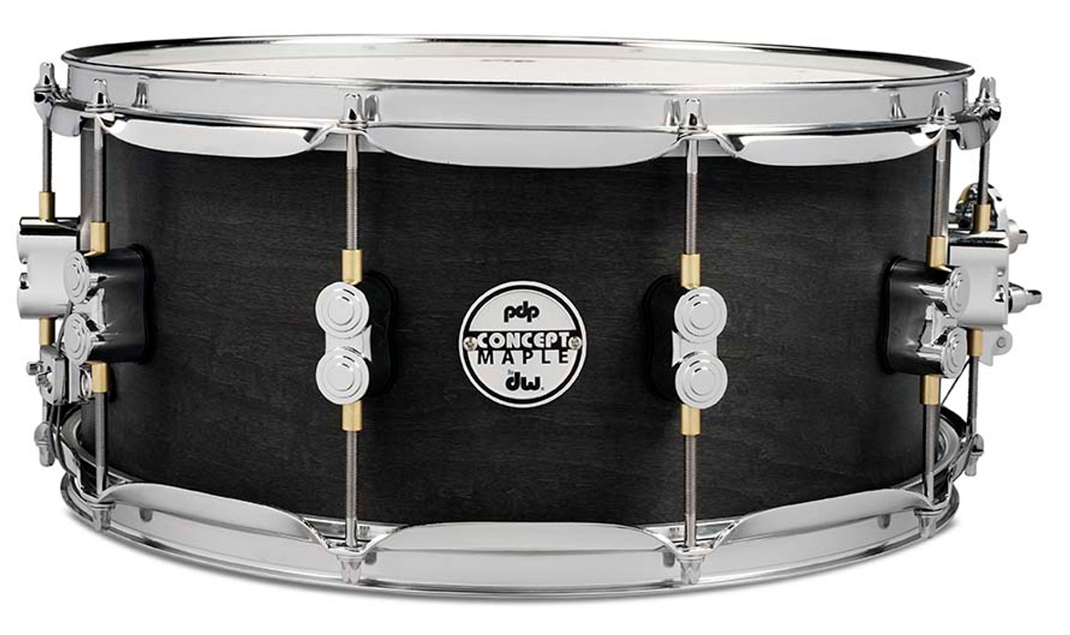 PDP Concept Series Black Wax Maple Snare, 6.5x14, Satin Black PDSN6514BWCR