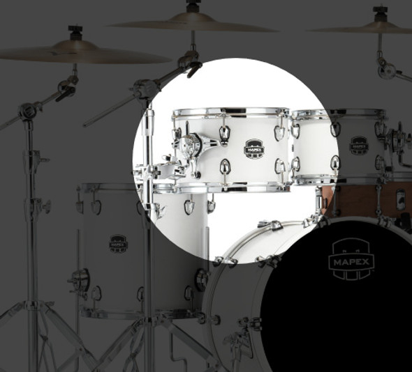 Mapex Saturn 10x7 Rack Tom Drum Satin White SRT1007RM