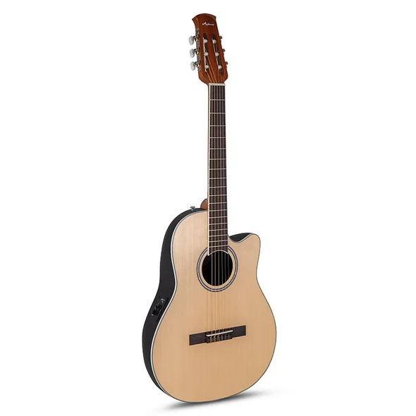 Ovation Applause Standard Mid Nylon Spruce Acoustic Electric Guitar Natural Satin AB24CS-4S
