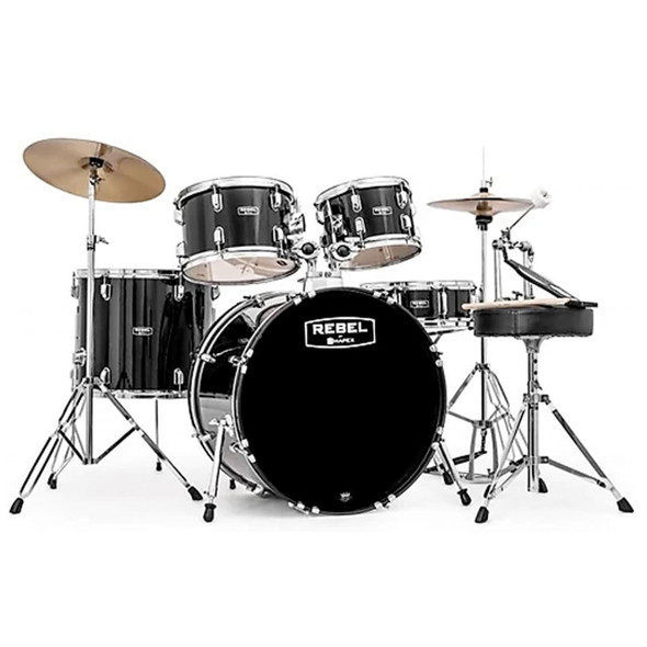 Mapex Rebel 5 Piece Complete Drum Kit w/ Fast Size Toms Black RB5294FTCDK