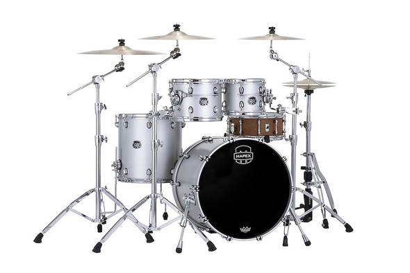 Mapex Saturn Evolution Rock 4pc Maple Shell Pack No Snare Iridium Silver SE529XMPD