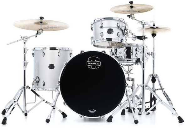 Mapex Saturn Evolution Hybrid Straight Ahead 3pc Shell Pack No Snare Iridium Silver SE401XHPD