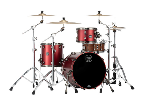 Mapex Saturn Evolution Hybrid Straight Ahead 3pc Shell Pack No Snare Tuscan Red SE401XHBPA