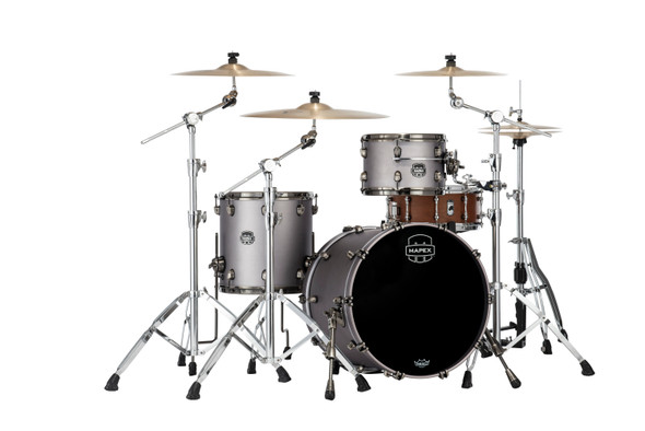 Mapex Saturn Evolution Hybrid Straight Ahead 3pc Shell Pack No Snare Gun Metal Grey SE401XHBPG