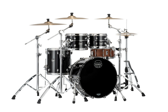 Mapex Saturn Evolution Fusion 4pc Birch Shell Pack No Snare Piano Black SE504XBPB