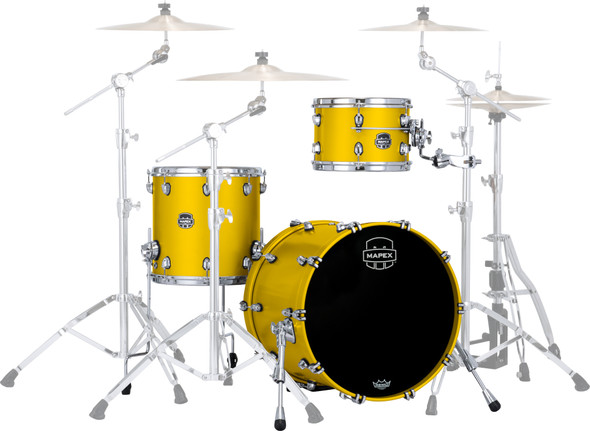 Mapex Saturn Evolution Hybrid Straight Ahead 3pc Shell Pack No Snare Tuscan Yellow SE401XHPM