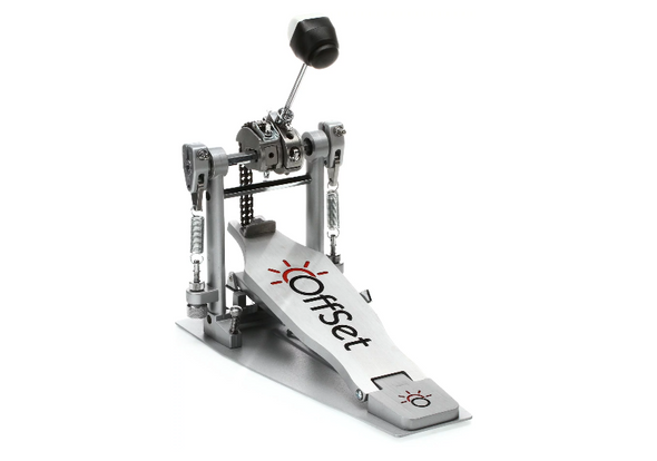 Offset Sole Single Bass Drum Kick Pedal, Double Chain