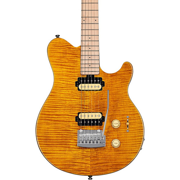 Sterling by Music Man SUB Axis Electric Guitar Flame Maple Transparent Gold AX3FM-TGO-M1
