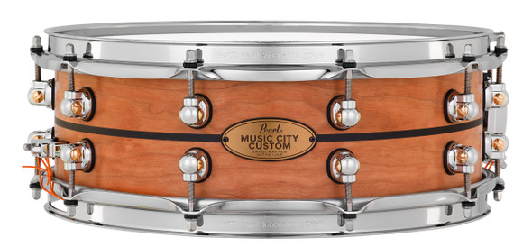 Pearl Music City Custom Solid Cherry 14"x5" Snare Drum NATURAL W/EBONY INLAY MCCC1450S/C1007