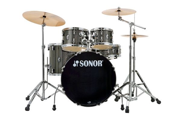 Sonor AQX STAGE 22" Complete Drum Set Black Midnight Sparkle w/ Hardware, FREE Sabian Cymbals