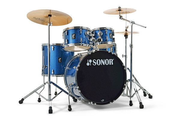 Sonor AQX STAGE SET w/1000 Series Hardware and Sabian SBR Cym Pack in Blue Ocean Sparkle