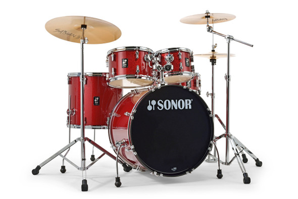 Sonor AQX STAGE 22" Complete Drum Set Red Moon Sparkle w/ Hardware, FREE Sabian Cymbals