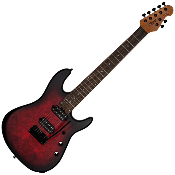 Sterling by Music Man Jason Richardson Cutlass 7str Electric Guitar Dark Scarlet Burst Satin