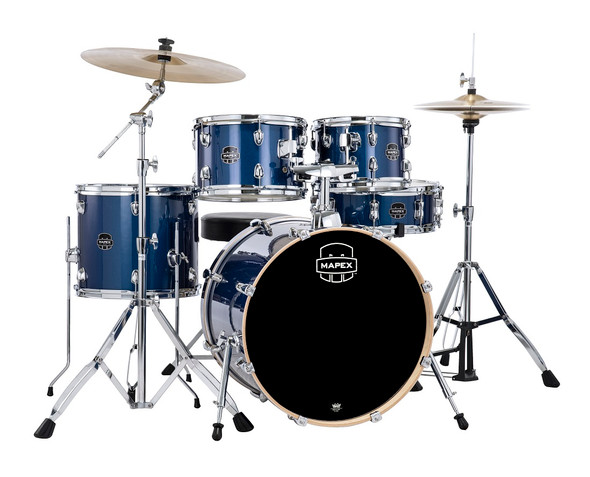 Mapex Venus 20" 5pc Fusion Complete Drum Set in Blue Sky Sparkle VE5294FTCVI