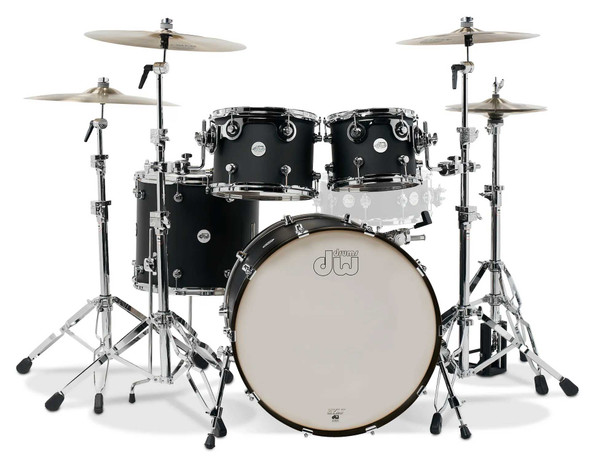 DW Design Series 22" 4pc Shell Pack in Black Satin DDLM2214BL