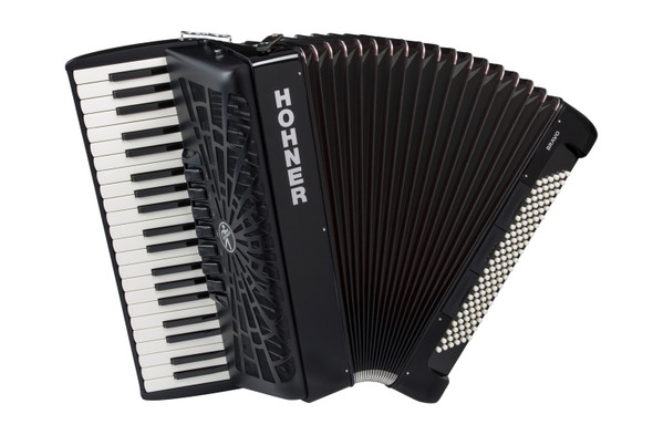 Hohner Bravo III 120 Chromatic Piano Accordion in Jet Black