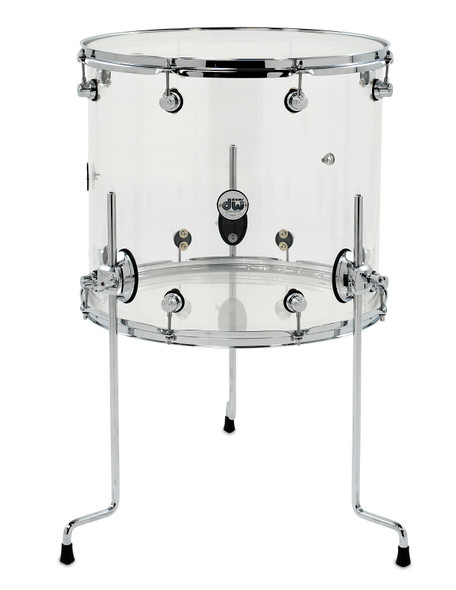 DW DESIGN tom drum 16x18 CLEAR ACRYLIC, LEGS DDAC1618TTCL