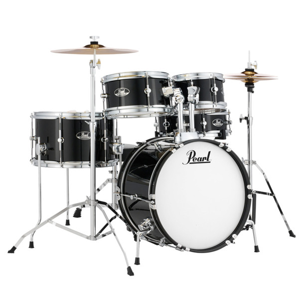 Pearl Roadshow Junior 5pc Complete Drum Set Jet Black Hardware and Cymbals RSJ465C/C31
