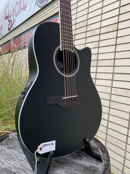 Ovation Applause Standard 12-String Acoustic Electric Guitar Mid Depth, Black Satin AB2412-5S