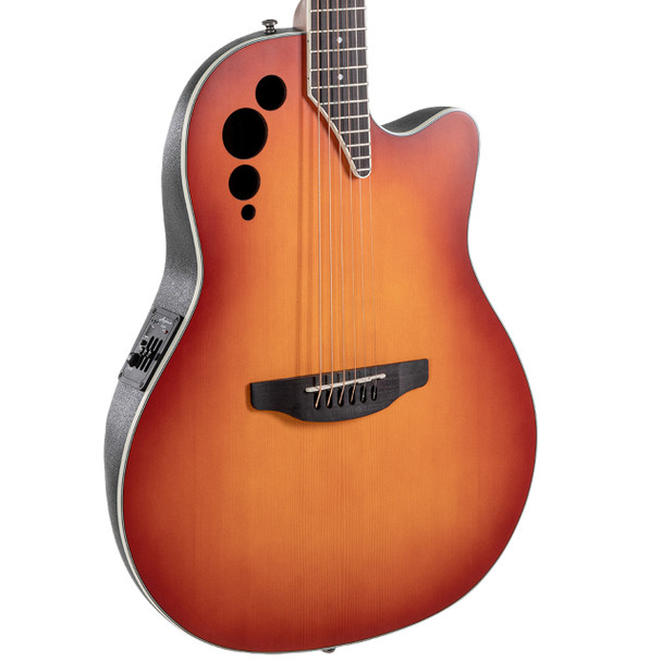 Ovation Applause Elite Super Shallow Acoustic Electric Guitar Honey Burst Satin AE48-1I - front