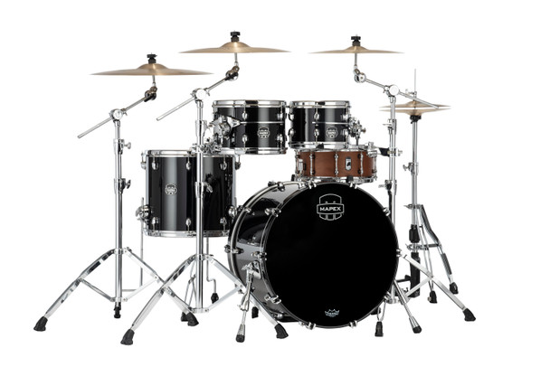 Mapex Saturn Evolution Classic 4pc Birch Shell Pack No Snare Piano Black SE529XEBPB