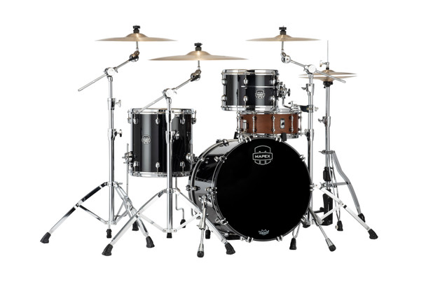 Mapex Saturn Evolution Hybrid Straight Ahead 3pc Shell Pack No Snare Piano Black SE401XHPB