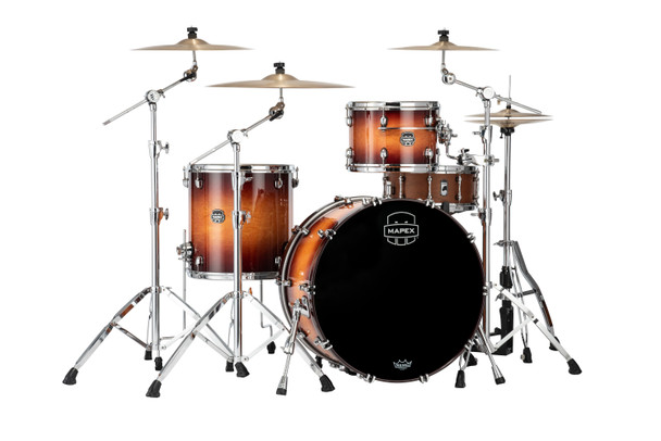 Mapex Saturn Evolution Hybrid Powerhouse Rock 3pc Shell Pack No Snare Exotic Sunburst SE446XHPO