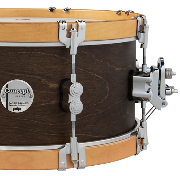 Classic 6.5x14 Walnut/Natural Hoops Angle View