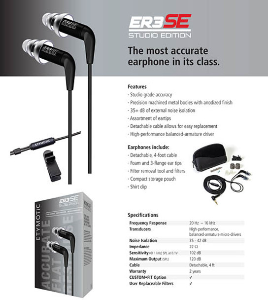 Etymotic ER3SE In-Ear Earphones ER3SE Overview Bundle
