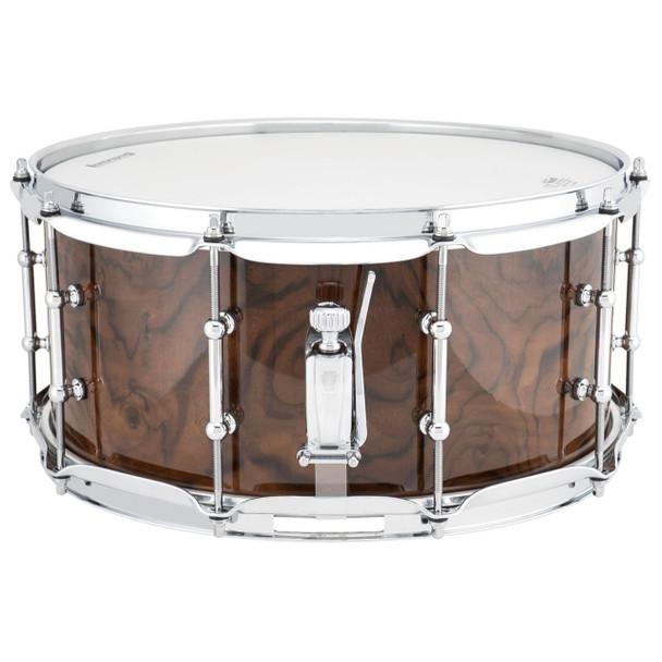 Ludwig  6.5x 14 Universal Walnut Snare Drum LU6514WA - Side View of Throw Off