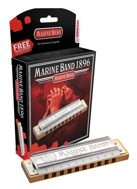 Hohner Marine Band 1896 Harmonica, Key of A, 1896BX-A
