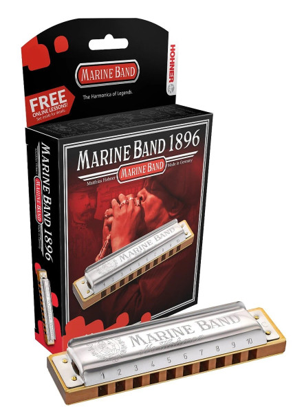 Hohner Marine Band 1896 Harmonica, Key of D, 1896BX-D