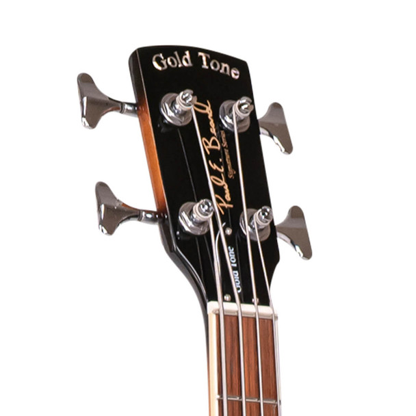 The front-facing tuners on the PBB Paul Beard Bass boast a sleek and functional design, enhancing its performance.