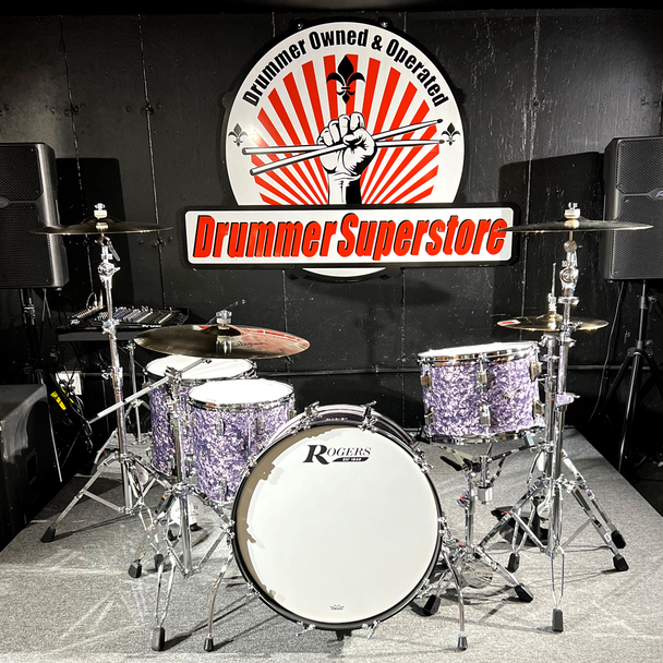 2023 Rogers USA Cleveland Series Drum Set 22" 4pc Shell Pack Purple Diamond Pearl