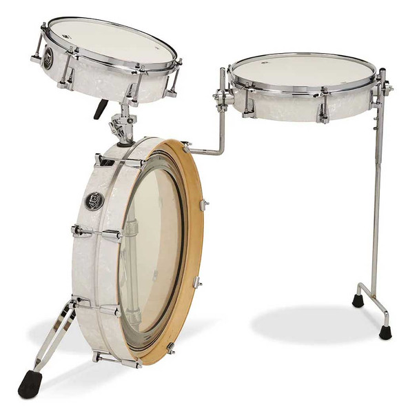 DW Performance Series 3-Piece Low Pro Drum Kit - White Marine Pearl Finish