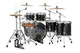 Mapex Saturn Maple/Walnut Hybrid 4-piece Rock Shell Pack in Satin Black SR529XURJ