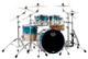 Mapex Saturn Maple/Walnut Hybrid 4-piece Fusion Shell Pack in Aqua Fade SR504XUQ