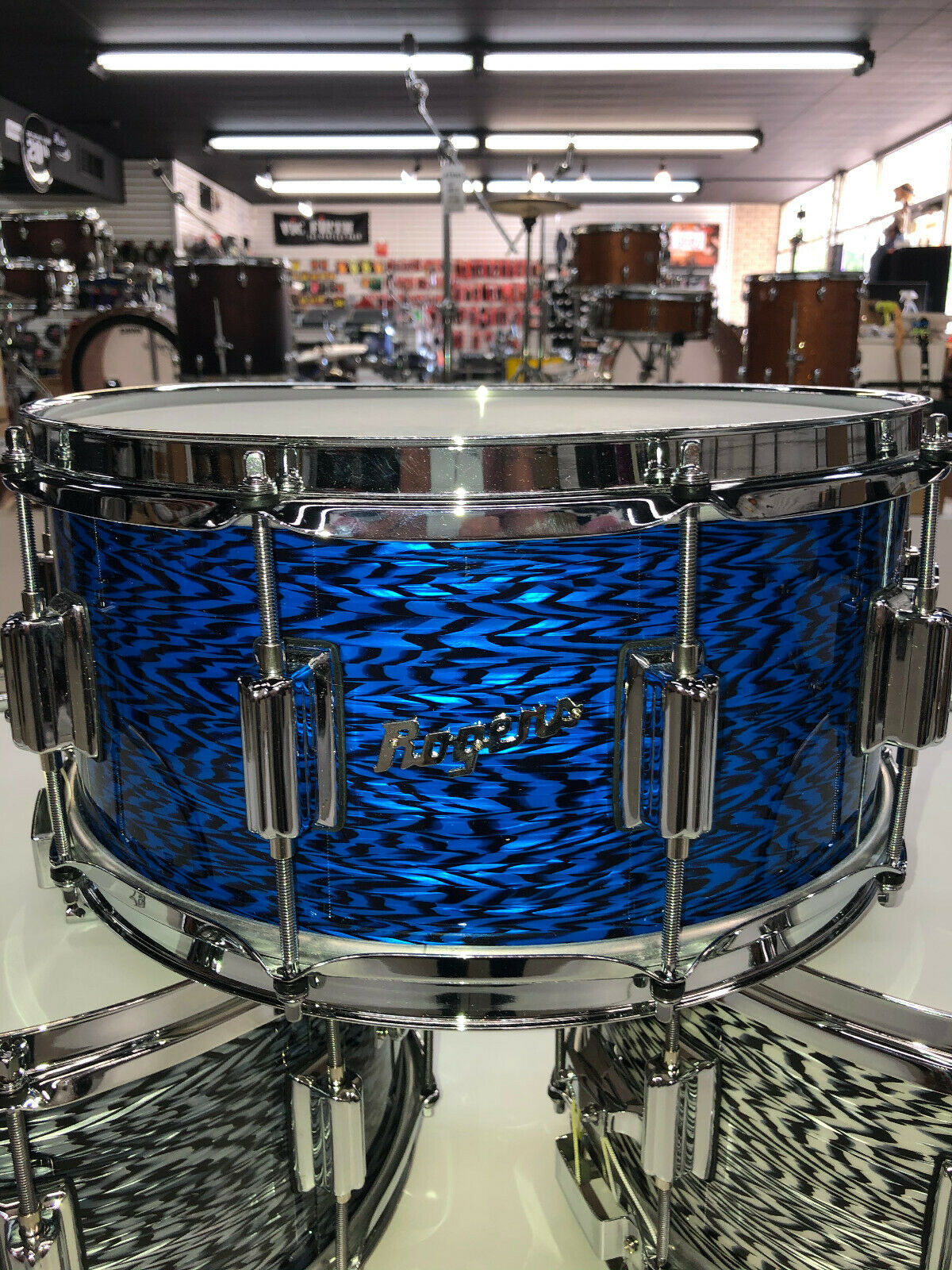 Rogers Dyna-Sonic Blue Onyx 6.5x14 USA Snare Drum Exclusive No. 37