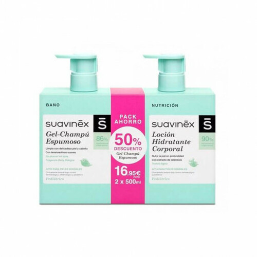 Suavinex duplo gel espumoso + loción pack 500 mL + 500 mL