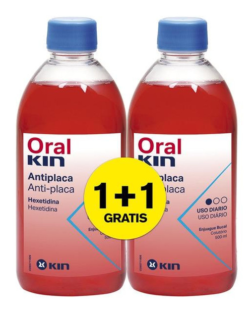Pack 2 x 1 enjuague bucal antiséptico oralkin kin