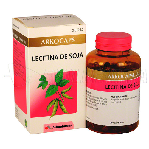 Arkocápsulas lecitina de soja. envase de 200 cápsulas