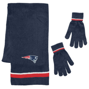 New England Patriots Scarf and Glove Gift Set Chenille Z157-8669933303