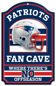 New England Patriots Wood Sign - 11"x17" Fan Cave Design Z157-3208505801