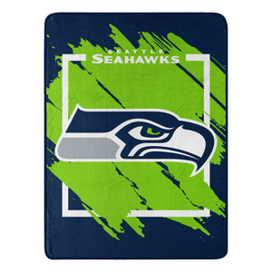 Seattle Seahawks Blanket 46x60 Micro Raschel Dimensional Design Rolled Z157-9060433152