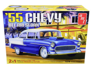 Skill 2 Model Kit 1955 Chevrolet Bel Air Sedan 2-in-1 Kit 1/25 Scale Model by AMT F977-AMT1119M