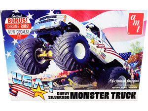 Skill 2 Model Kit Chevrolet Silverado "USA-1" Monster Truck 1/25 Scale Model by AMT F977-AMT1252