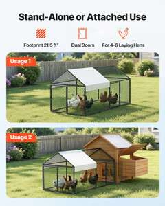 Metal Chicken Coop for 4-6 Chickens, 3.3 x 6.6 x 3.3 ft, Small Chicken Cage with Waterproof Cover & E415-JSJS121MJDSM9290B001V0