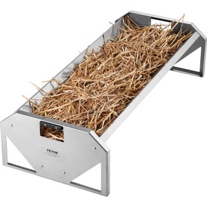 Livestock Feeding Trough, 22 Gallon Capacity, 45" Hay Feeder, Heavy Duty Steel Livestock Trough, Ga E415-SCWSQCSWSQ45LEOTGV0