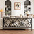 Modern 70-inch Long Narrow Foyer Entryway Table with Grey Wood Top and Shelf Q280-GRCSTBL169574762
